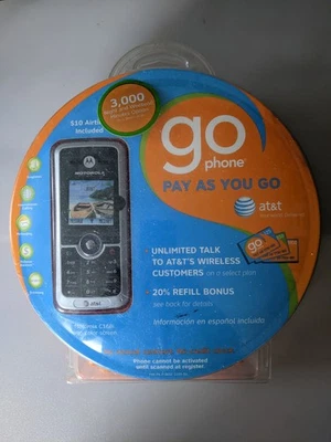 go phone AT&T Motorola C168i Color Screen. Prepaid Cell Phone NEW Sealed Package - Image 1 of 4