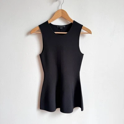 ALEXANDER WANG черный эластичной трикотажа без рукавов пеплум блузка - XS - Изображение 1 из 4