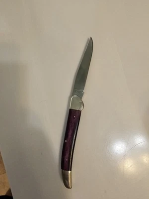 Cuchillo Plegable Vintage AG RUSSELL - ats34 Japón Refuerzo Bloqueo - Púrpura  Foto 1 de 3