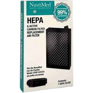 NuvoMed HEPA & Active Carbon Replacement Filter for Car Air Purifier CPHF-6/0724 - Picture 1 of 5