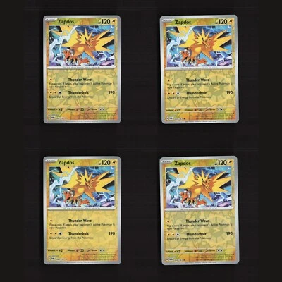 Zapdos 065/167 PLAYSET x4 SV Twilight Masquerade Reverse Holo Rare Pokemon Card - Image 1 of 4