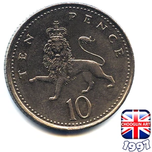 Eine britische 1997 Elizabeth II Ten Pence 10p Münze, 28 Jahre alt! - Bild 1 von 2