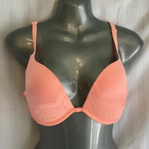 BH La Senza Peach Beyond Sexy 38C Rosa Spitze Plunge Push-up Gepolstert Bügel - Bild 1 von 12