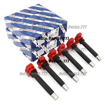 6X NEW RED Ignition Coil BOSCH for Audi A4 A5 A6 Q5 Q7 VW Touareg 06E905115 - Image 1 of 4