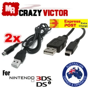 2x USB Charger Charging Cable for New Nintendo 3DS XL, 3DS, 2DS , NDSi , DSi LL - Bild 1 von 2