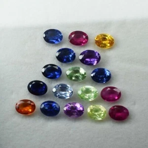 15 Pcs Natural Sapphire Mix Color Oval CERTIFIED Gemstone Lot 7x5 mm - Picture 1 of 4