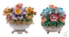 Vintage Capodimonte flower baskets - Italian ceramic centrepieces (lot of 4)