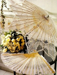 RARE Lacy Parasols & Fan/Crochet Pattern INSTRUCTIONS ONLY - Picture 1 of 2