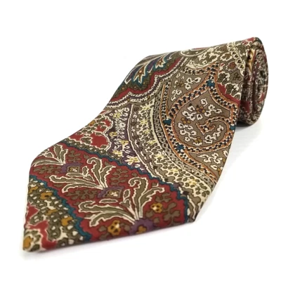 Corbata De Colección Geoffrey Beene Lujo Brocado Floral Estampado Seda 58" x 3.75" Foto 1 de 4