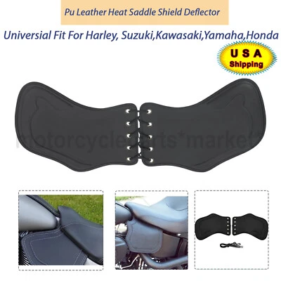 Pu Leather Heat Saddle Shield Deflector For Honda Shadow Aero 750 1100 Yamaha Foto 1 de 4