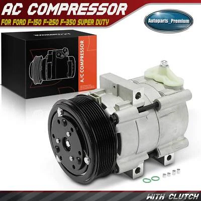Compresor de aire acondicionado con polea de 8 ranuras para Ford F-150 F-250 F-350 Super Duty Lincoln Foto 1 de 4