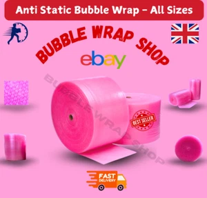 PINK - ANTI STATIC BUBBLE WRAP - BUBBLE WRAP SHOP - ALL SIZES - 300, 500, 750mm - Picture 1 of 12