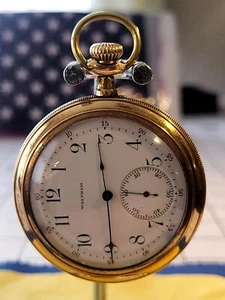 Waltham 14s Bond St 7 jewel "sidewinder" pocket watch in 25 yr G.F case - Picture 1 of 9