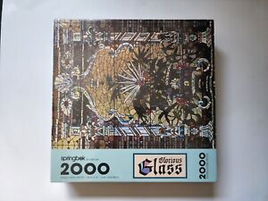 Vintage Springbok Puzzle Glorious Glass 2000 Pieces Stained Glass Art New Sealed