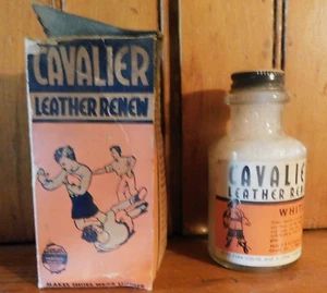 VINTAGE CAVALIER "LEATHER RENEW"-WHITE -WITH ORIGINAL BOX- SHOE CLEANING KIT - Picture 1 of 10