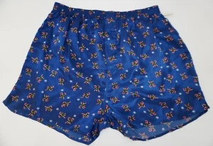 NEW MEN'S SILK CHRISTMAS BOXER SHORTS SIZE L - Picture 1 of 3