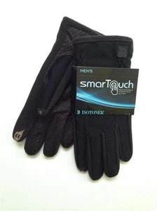 NUEVO Isotoner Guantes de Hombre Gran SmarTouch Negro Stretch Pantalla Táctil Compatible - Imagen 1 de 1