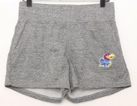 NEW University of Kansas KU Jayhawks Colosseum Gray Pockets Shorts Women's M Cover
