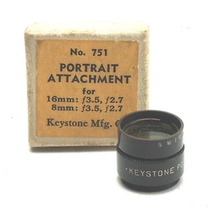Vintage Keystone Portrait Attachment #751 For 2,7 & 3,5  8mm & 16mm Lenses. Box. - Picture 1 of 1