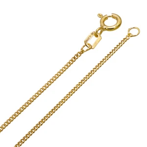 925 ECHT SILBER, Gold pl. Kette Panzerkette vergoldet 36-38-40-42-45-50-55-60-70 - Picture 1 of 7