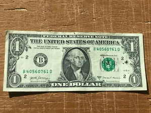 2021 1 $ One Dollar Single Bill INK Smear - - Bild 1 von 1