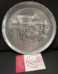 Wendell August Forge LE Pewter 1986 "Sounds of Christmas" Plate 8" - Picture 1 of 3