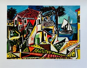Pablo Picasso MEDITERRANEAN LANDSCAPE Estate Signed & Numbered Giclee Art 16x12" - Picture 1 of 6