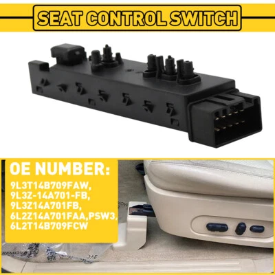 Left Driver Side 10 Way Power Seat Switch For Ford F150 Explorer 9L3T-14B709-FAW - Image 1 of 4