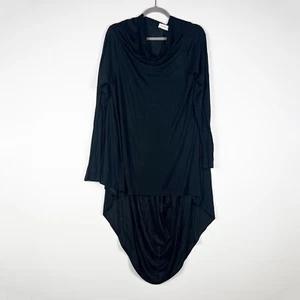 NUEVO Top túnica Marcella Iris semi transparente asimétrico drapeado elástico manga larga L - Imagen 1 de 4