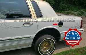 1995-1997 Lincoln Town Car Chrome Stainless Steel Flat Gas Cap Door Cover Accent - Picture 1 of 3