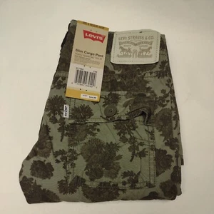 Size 8 24x22 Levi's 511 Slim Cargo Pants Floral Olive Camo Skinny NEW tags NWT - Picture 1 of 4