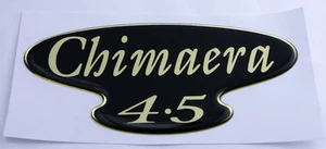 Insignia autoadhesiva efecto negro y dorado con cúpula de gel TVR Chimaera 4,5 116x53 mm - Imagen 1 de 1