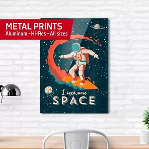 I need more space (Astronaut surfer/Space surfen) — Metalldrucke. Vintage Space - Bild 1 von 12