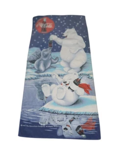 VINTAGE 1997 COKE Coca-Cola Oversized or Beach Towel "COKE PALS" Polar Bears - Picture 1 of 5