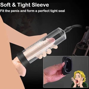 Penis Pump Sleeve Enlarger Stretcher Cylinder Enlargement Vacuum Cock Extender - Picture 1 of 17