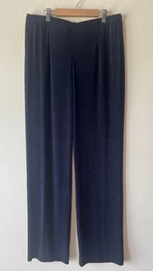 Chicos Travelers Womens Pants Sz 2 /L R Navy Blue Stretch Slinky Comfy Travel - Picture 1 of 11