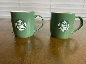 TWO Seafoam Green 2021 Starbucks 11oz Coffee Mugs - Picture 1 of 6