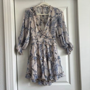 Vestido Olivaceous Jules Piel de Serpiente S Volantes Romántico Femenino Cóctel - Imagen 1 de 17