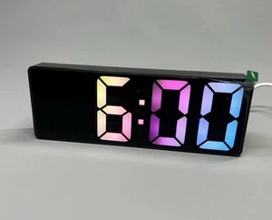 Rainbow Digital Alarm Clock Large LED Screen Easy Set Up Temperature Display - Picture 1 of 20
