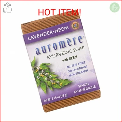 Auromere Ayurvedic Bar Soap, Lavender Neem - Eco Friendly, Handmade, Vegan, Crue - Image 1 of 2