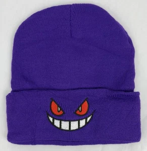 Gengar Beanie Purple Size Fits Most Stitched Skullcap Cap Inspired by Pokemon - Picture 1 of 1