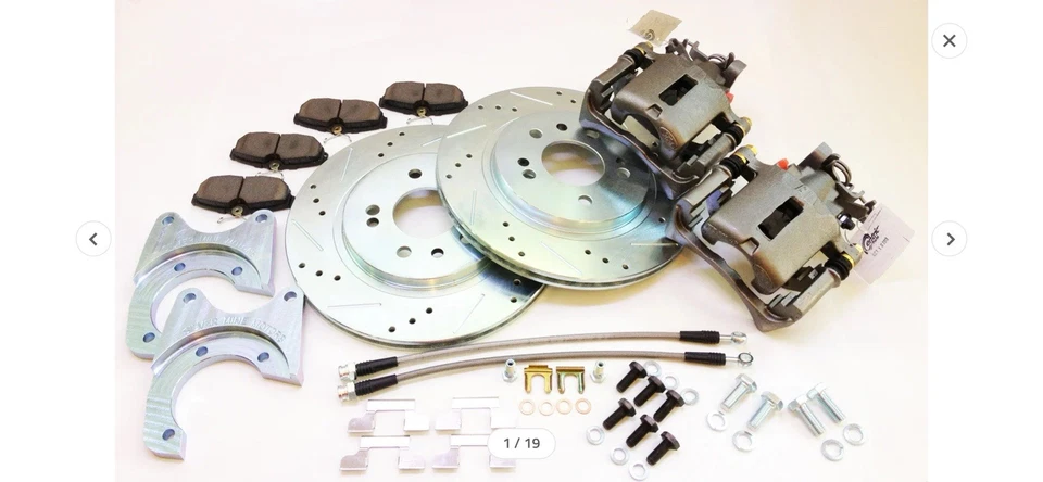 Stage 4 Rear Big Brake Upgrade Kit for Datsun 240Z, 260Z, 280Z Powder-Coated Red - Image 1 of 4