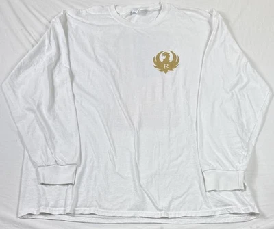 Ruger Long Sleeve Shirt 3XL White American Flag Graphic Tee - Image 1 of 4