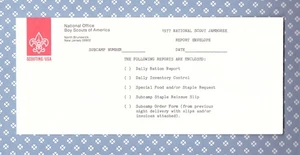 National Jamboree 1977 - Official Envelope used by Sub Camps to Report -Mint- - Picture 1 of 1