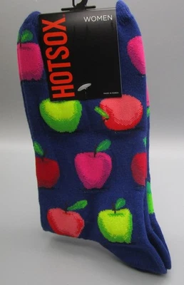 HOT SOX~Calcetín 9-11~Calcetines informales para mujer azul oscuro AMANZANAS Foto 1 de 2