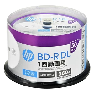 Hewlett Packard (HP) Single Recording Blu-ray Disc BD-R 50GB 50 Discs White Prin - Afbeelding 1 van 2