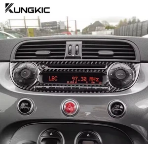 Consola central de fibra de carbono Fiat 500 Abarth 595 panel de radio moldura envolvente - Imagen 1 de 5