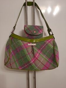 Ness Of Scotland Bag And Matching Purse Green And pink