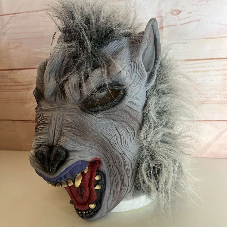 Disfraz Hombre Lobo Peludo Gris Lobo Máscara Halloween, Talla Adulto Foto 1 de 4
