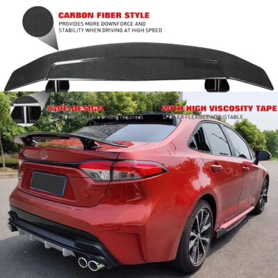 For Toyota Corolla Sedan 46" Carbon Style Rear Trunk Spoiler Racing GT Wing - Изображение 1 из 4